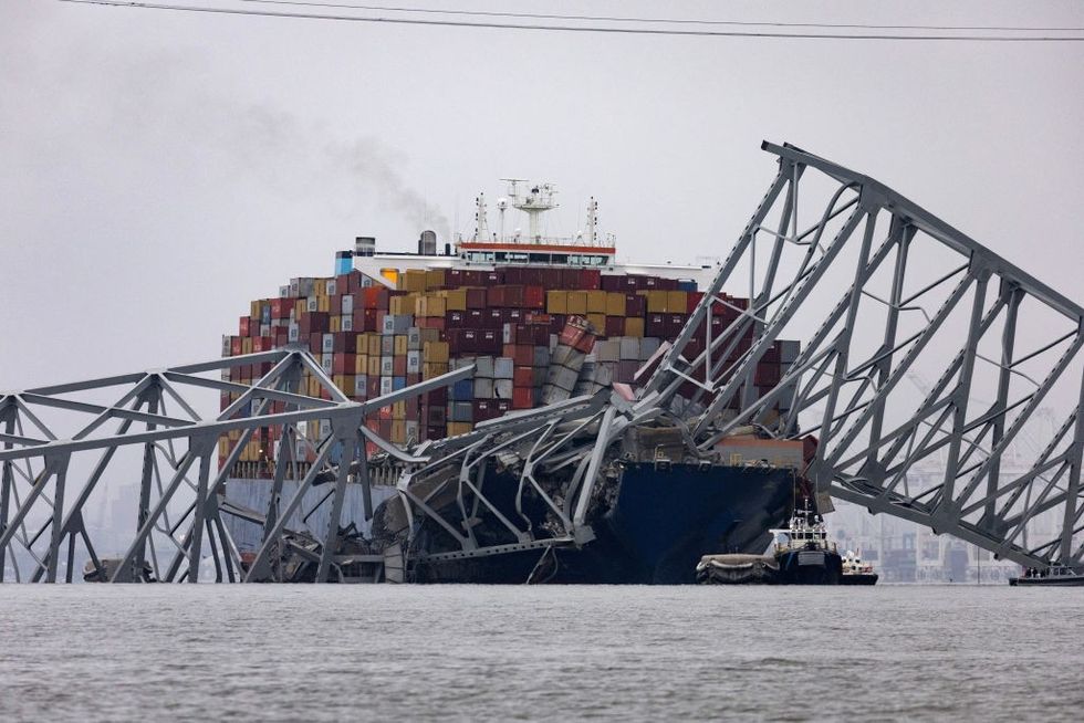 A collapsed bridge