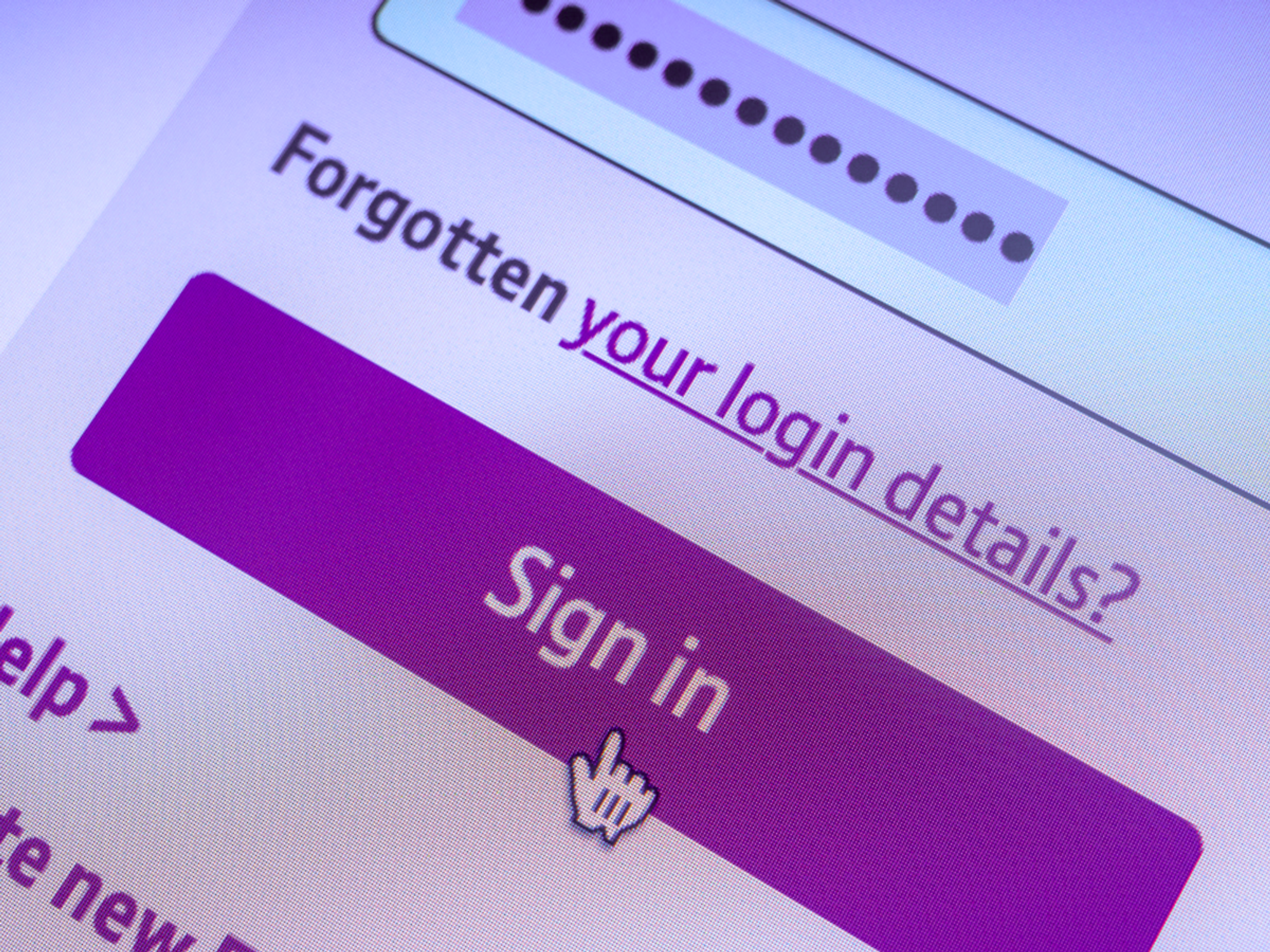 a computer mouse hovers over the sign in button of a password login field on a website
