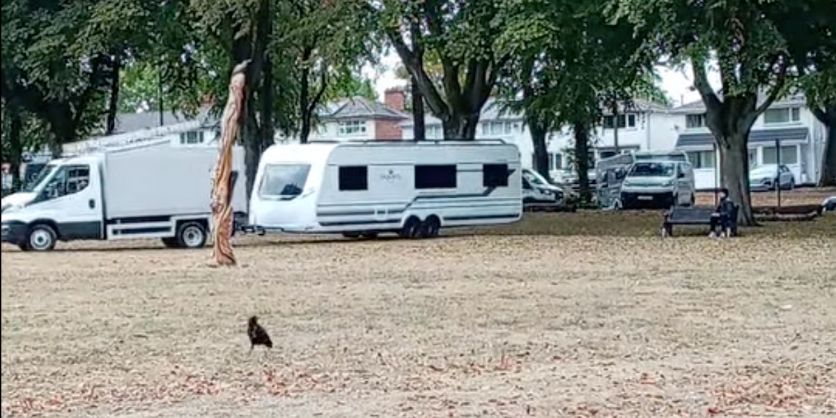 Travellers RETURN to picturesque park despite council installing barriers to stop caravans invading
