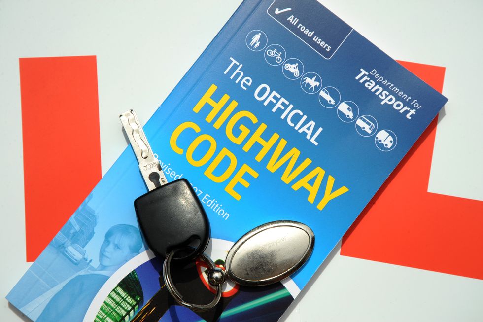 A copy of the Highway Code and a set of keys.