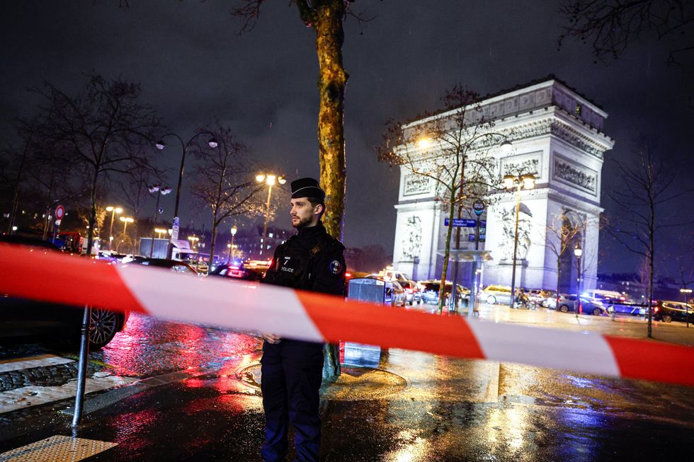 A cordon has been erected around the monument
