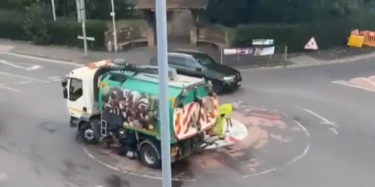 NextImg:St George's cross painted on roundabout removed by council as police launch criminal damage inquiry