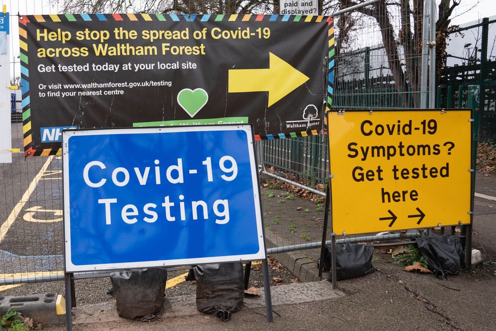 A Covid 19 testing centre in Leytonstone, east London. Picture date: Monday January 3, 2022.