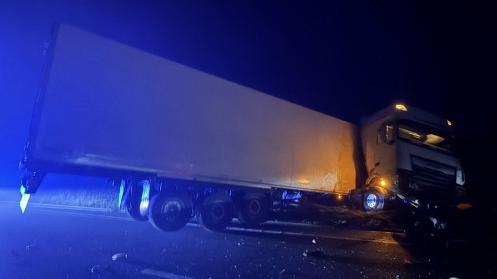 A crashed lorry