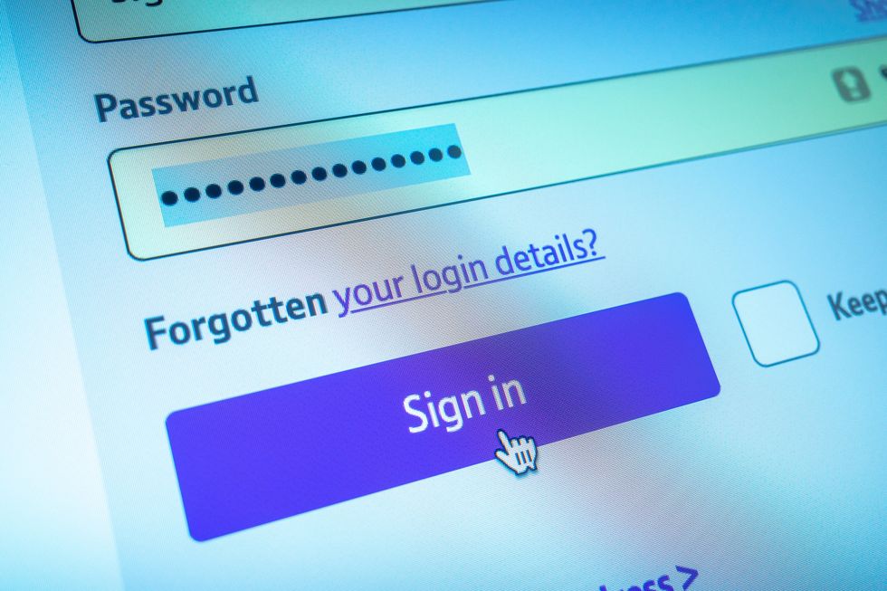 a cursor hovers over the Sign In button after entering a password into an online login form 