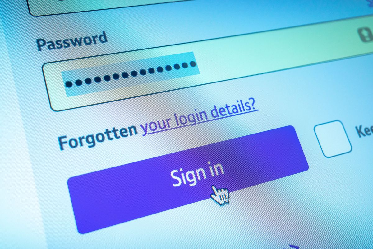 a cursor hovers over the Sign In button after typing in a password into an online form 