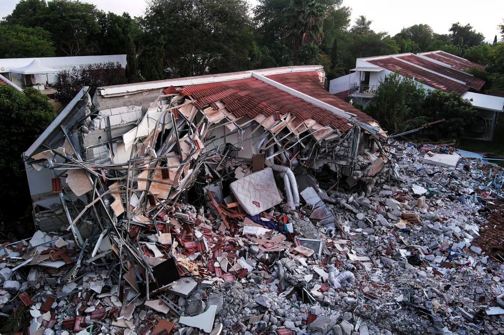 A damage caused following a mass infiltration by Hamas gunmen from the Gaza Strip, in Kibbutz Beeri