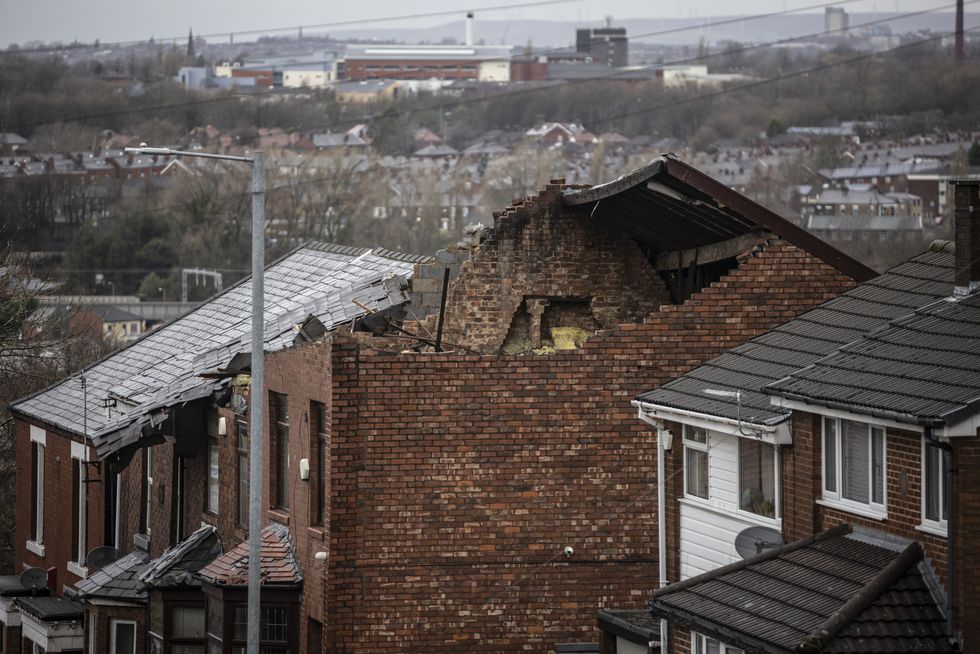 A damaged house