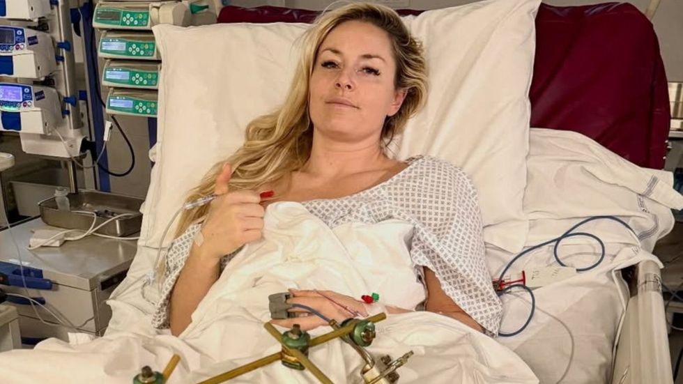 A defiant Lindsey Vonn has provided a fresh update after her horror Winter Olympics crash left her facing fears she could lose her left leg - and delivered a message that will send shockwaves through the skiing world