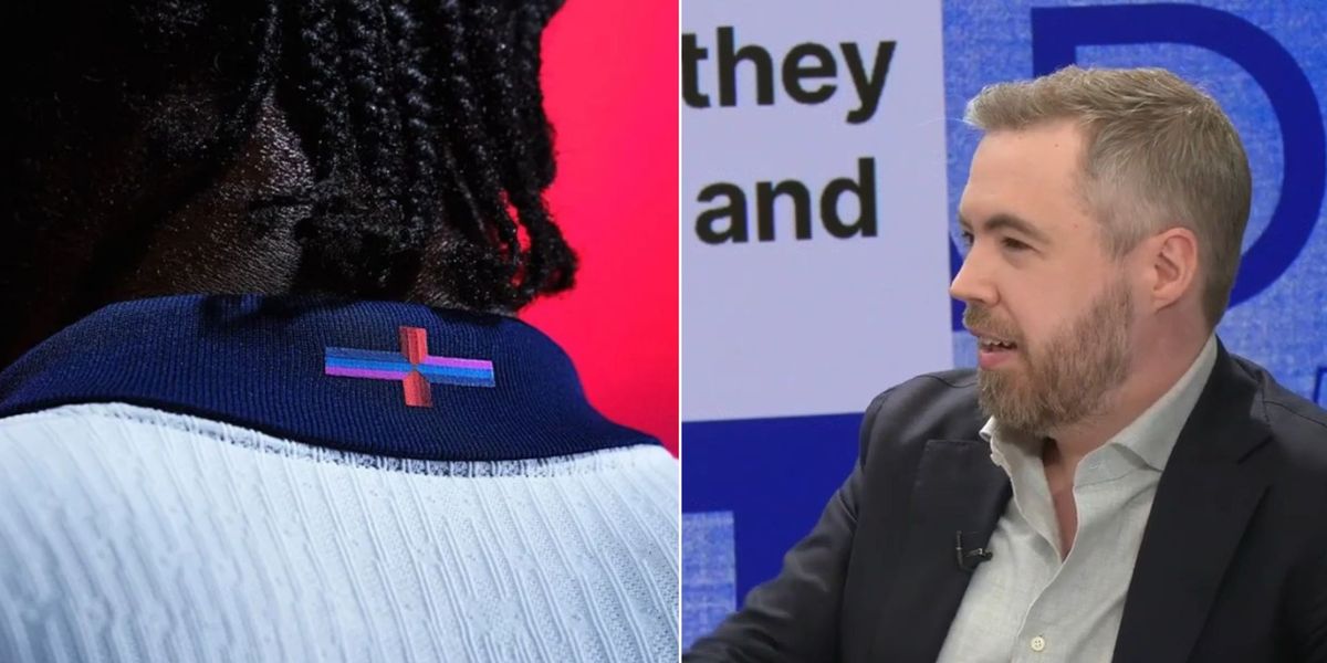 NextImg:‘A defilement of our flag!’ Comedians RAGE at altered St George's cross on England football kit