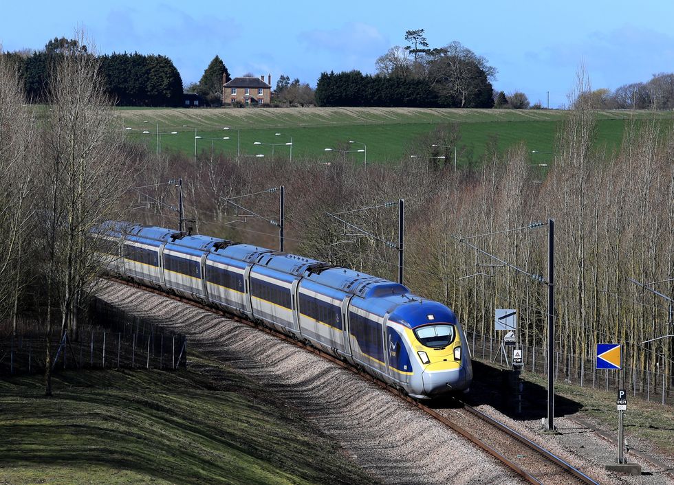 A delayed Eurostar train heads for France through Folkestone in Kent to France. Today four men have been struck by a train in Calais.