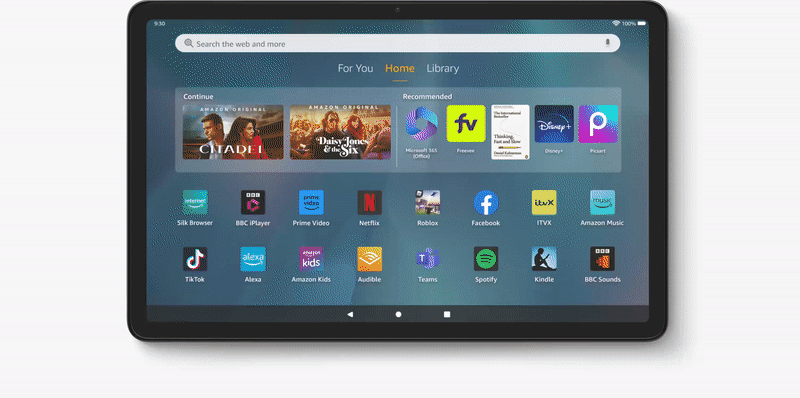 a demonstration of the software features built into fireos on the fire 11 max tablet from amazon