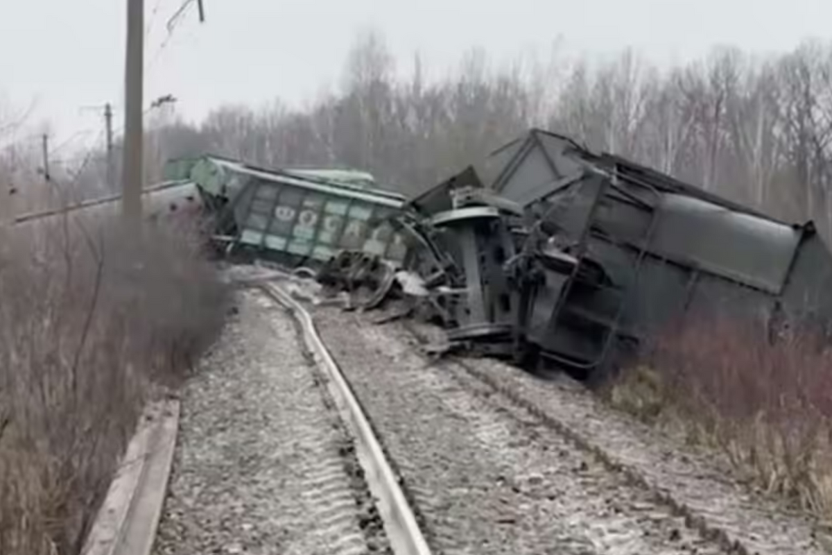A derailed train 