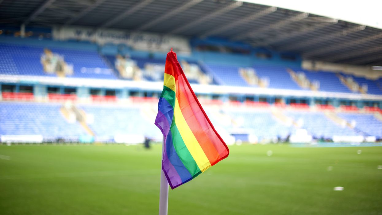 A detailed view of the rainbow corner flag prior to the Barclays FA Women's Super League match between Reading Women and Chelsea Women