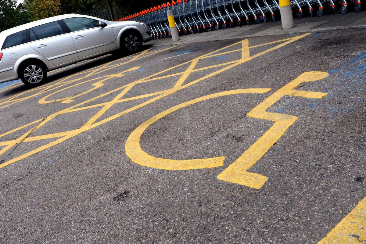 A disabled parking space 