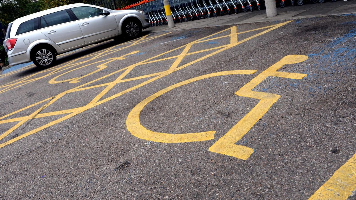 A disabled parking space
