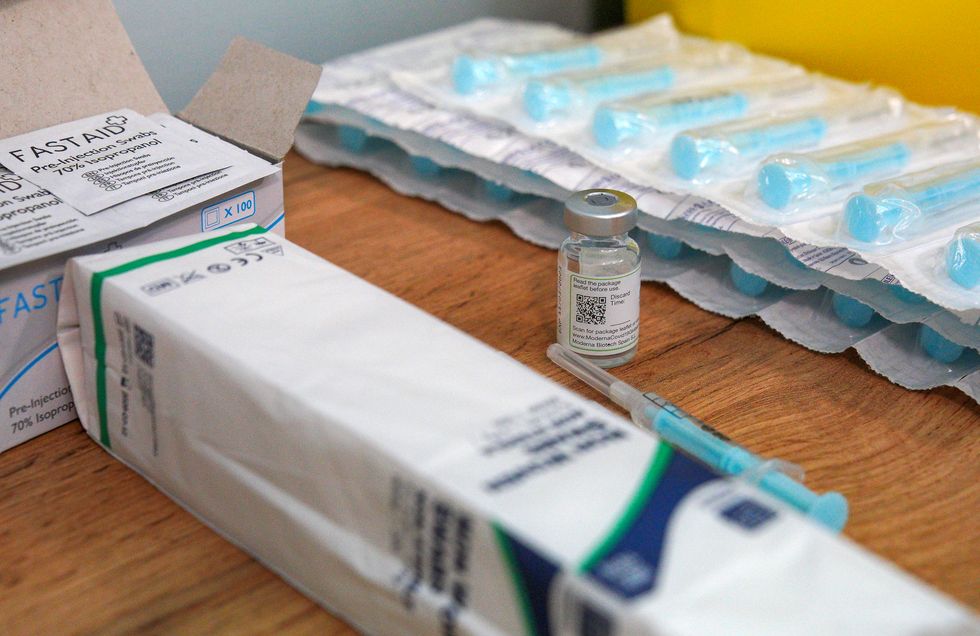 A dose of the new Moderna spikevax autumn Covid booster vaccination before it is to be administered at Gorsey Clough Nursing Home, Tottington, Bury. The Covid-19 booster vaccine programme is under way in England and Scotland. Although infections are falling, health experts are predicting a resurgence of coronavirus this winter amid a possible worse flu season. Picture date: Thursday September 8, 2022.