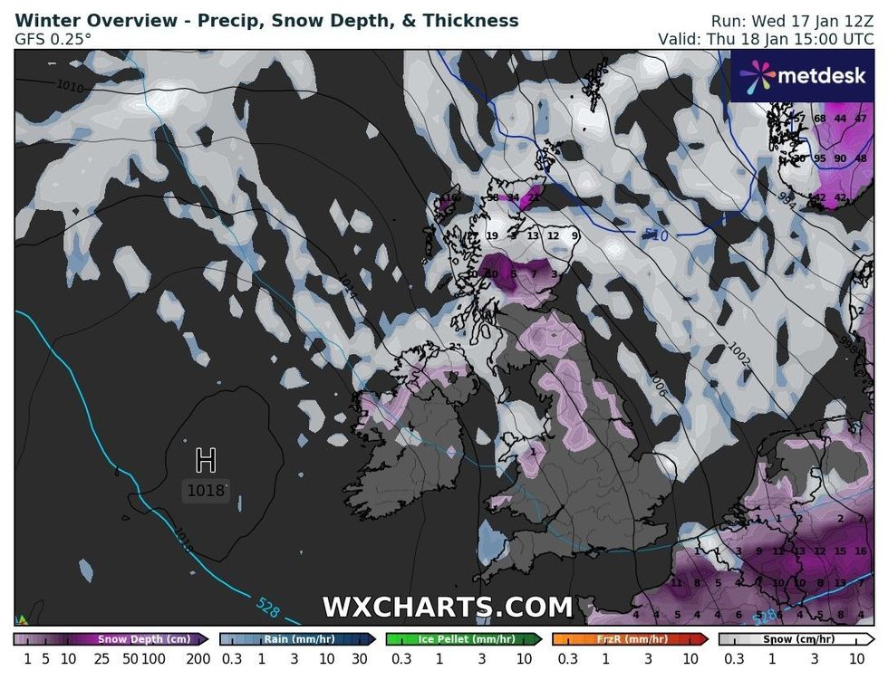 A drop in temperatures could also see snow batter parts of Scotland