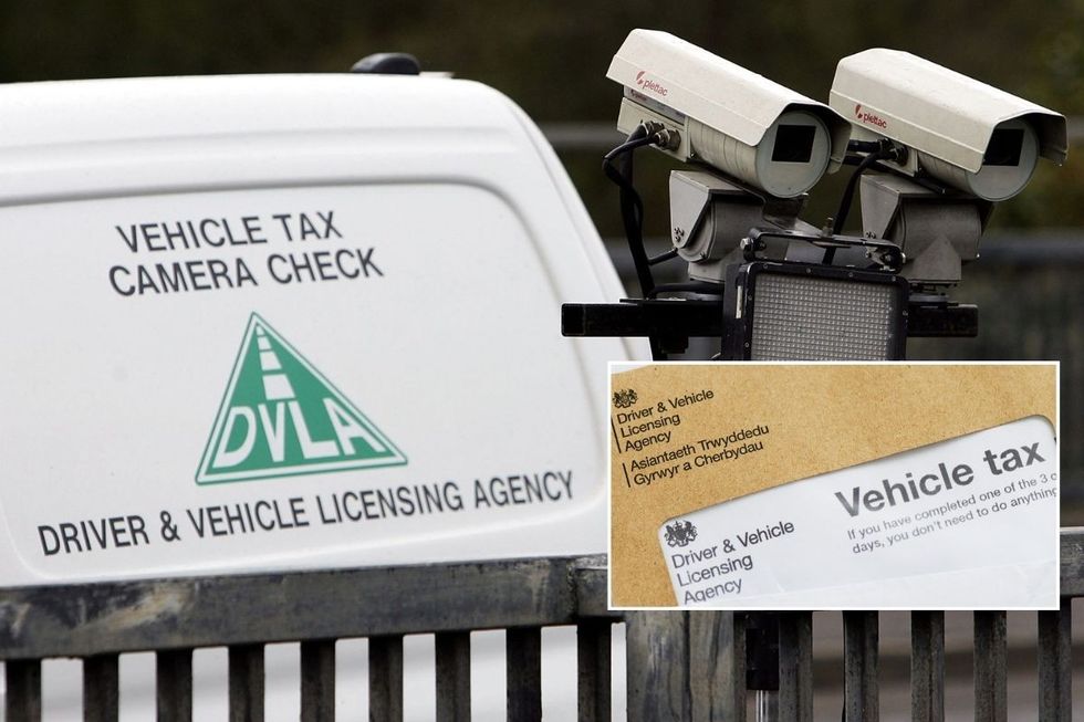 A DVLA vehicle tax camera check and a vehicle tax reminder letter