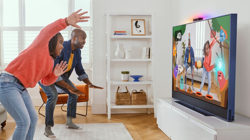 a family play motion-controlled games on sky glass with sky live