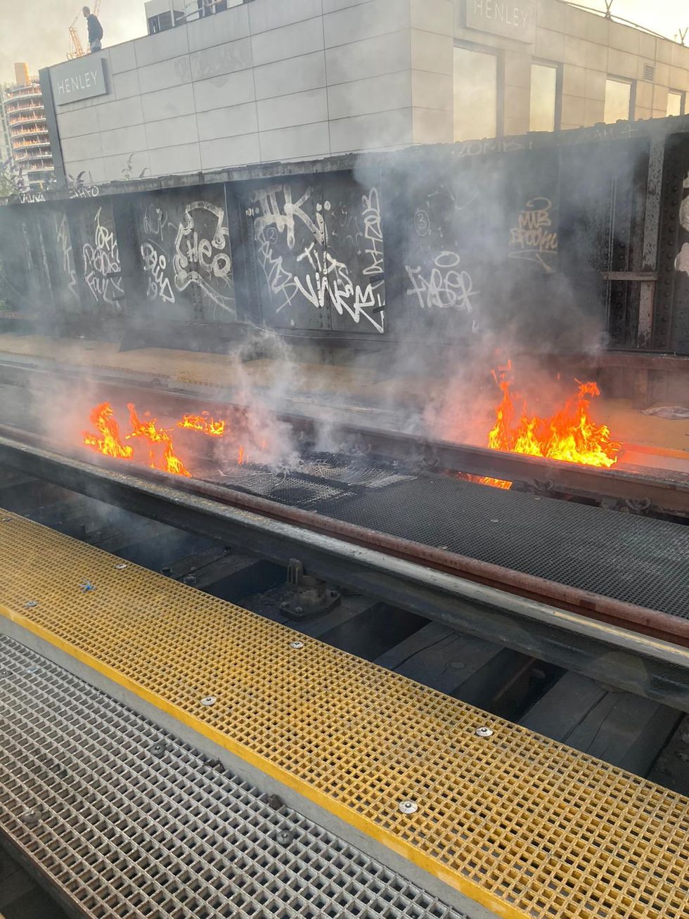 A fire broke out on the tracks near London Victoria this morning