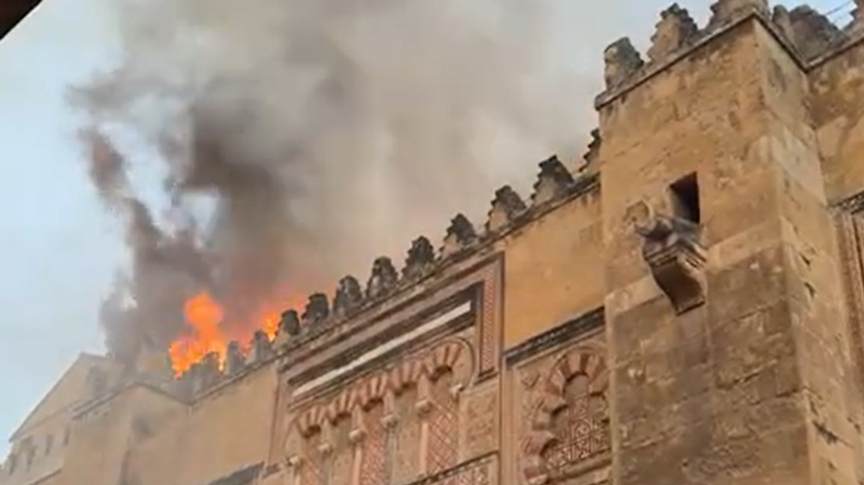A fire has broken out in the Spanish city