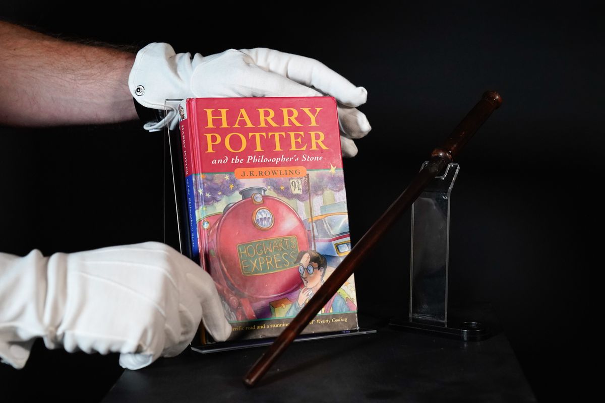 A first edition Hardback book of 'Harry Potter and the Philosopher's Stone' up for auction in November 2022