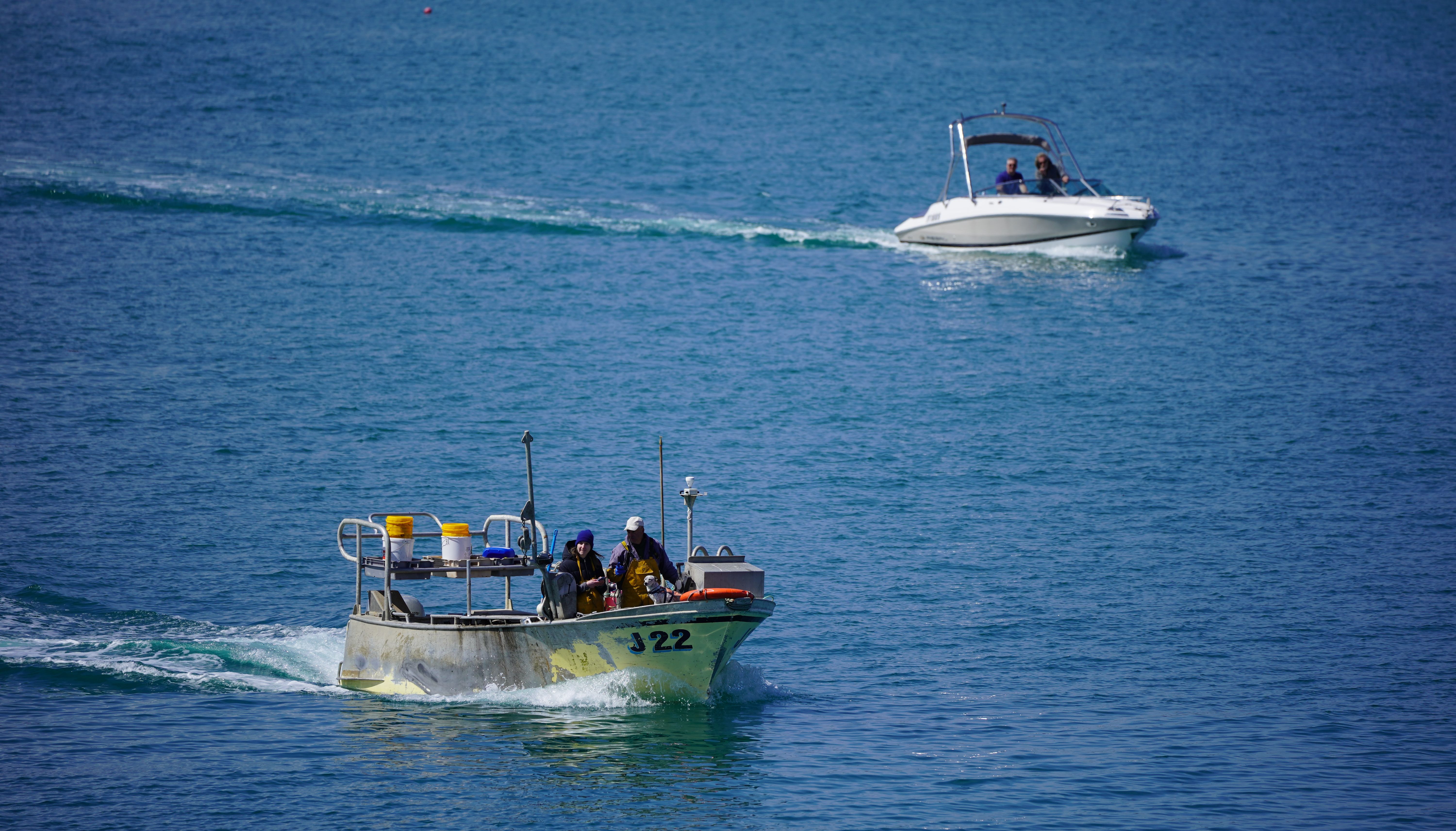 A fishing boat in the harbour at St Helier, on the Channel Island of Jersey.