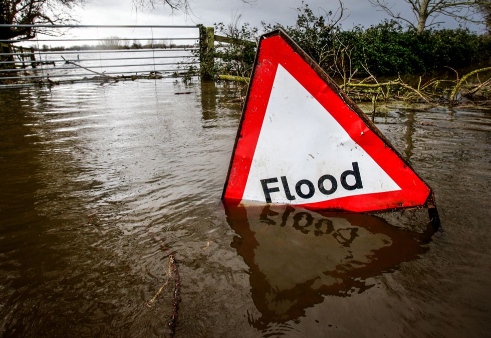 A flood sign