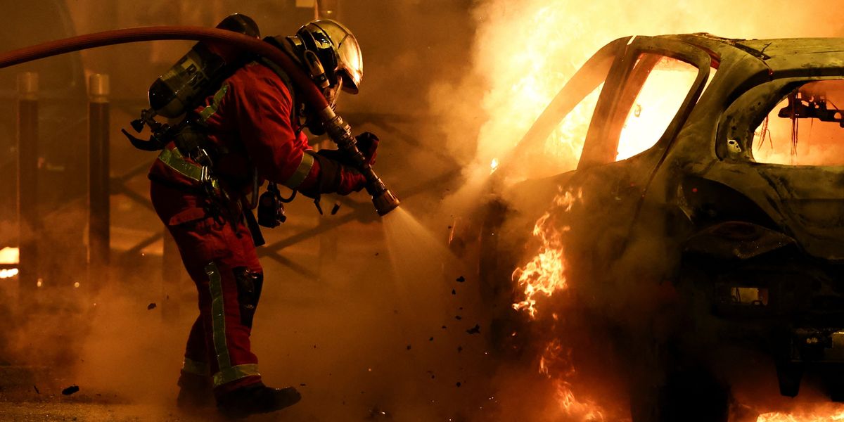 French firefighter DIES while fighting blaze caused by carnage in sixth ...