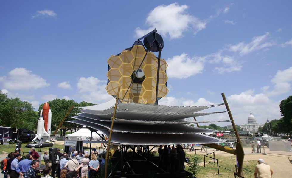 A full scale model of the James Webb Space Telescope