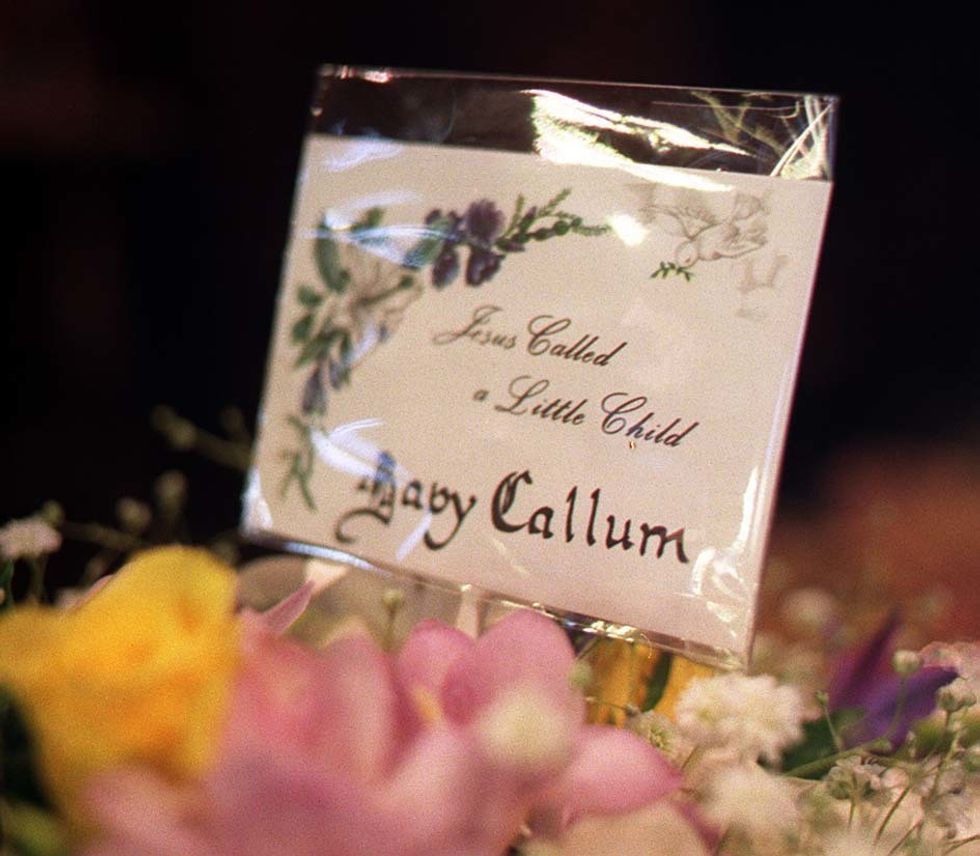 A funeral for "Baby Callum" was held