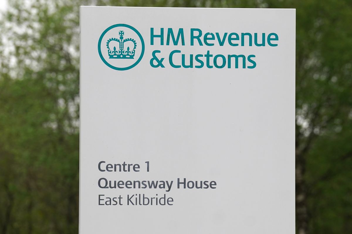 A general view of a sign at HMRC in East Kilbride