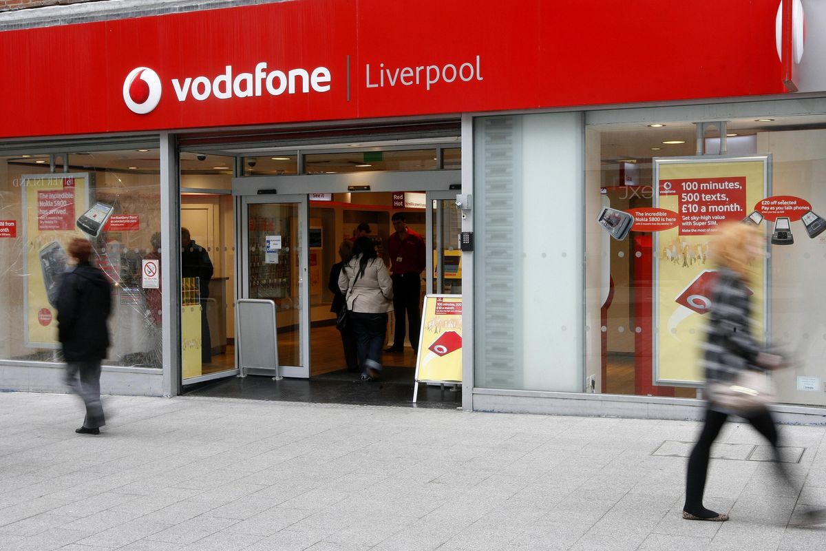 A general view of a Vodafone store in Liverpool as the mobile phone giant today announced it is cutting around 500 jobs in the UK as part of efforts to reduce costs