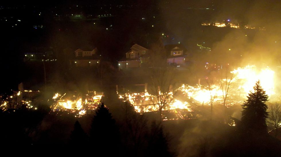 A general view of burnt down houses in a neighbourhood in Superior, Boulder County, Colorado