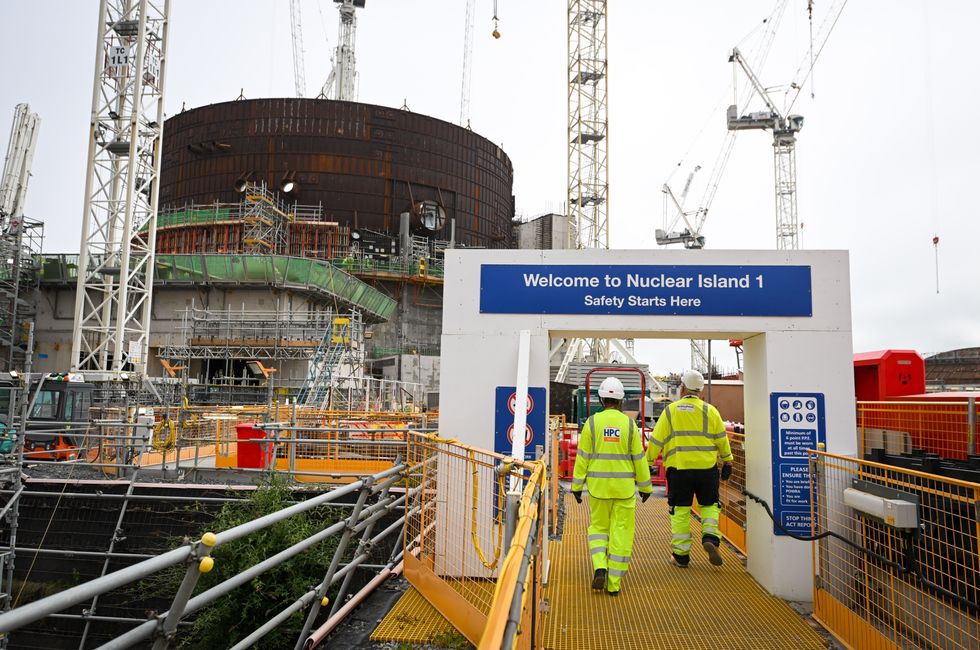 A general view of construction work at Hinkley Point C on May 05, 2022 in Bridgwater, England.