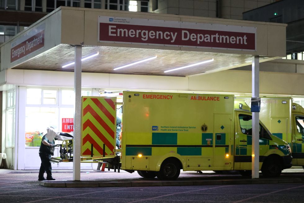 A general view of the Accident and Emergency department at Craigavon Area Hospital near Belfast. The hospital has become the latest health facility to appeal for support in freeing up beds. It was described as operating under extreme pressure on Tuesday evening, with 138 patients waiting in emergency department (ED) and ambulances queued outside. The Southern Health Trust has asked for all patients and families to support the hospital by freeing up beds required for very sick patients. Picture date: Tuesday November 15, 2022.