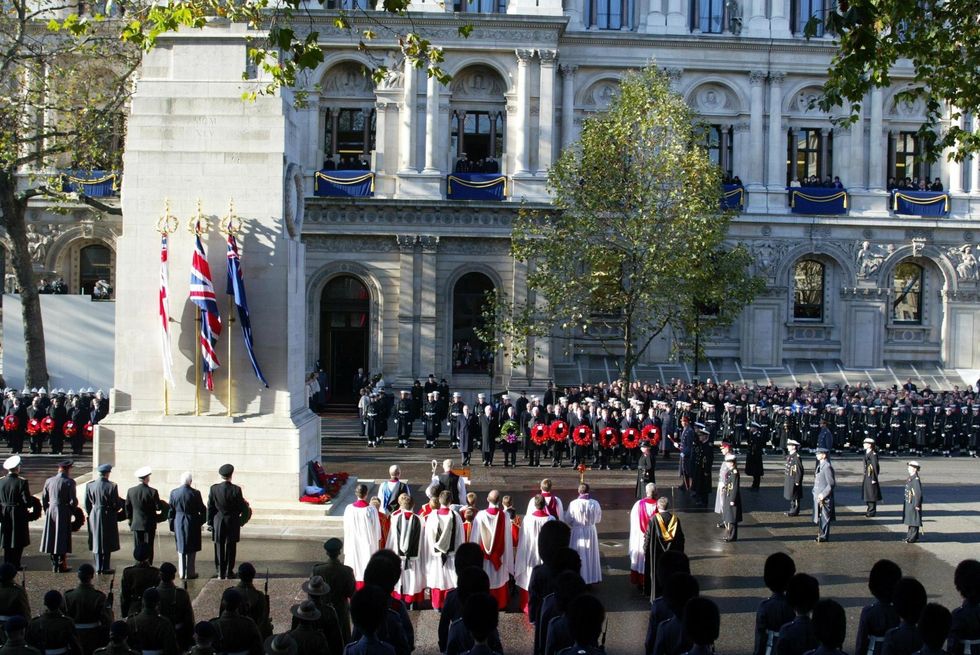 A general view of the annual National Service of Remembrance at the Cenotaph