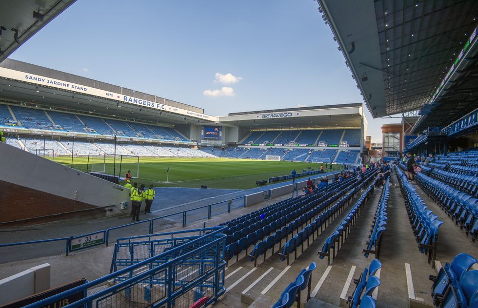 A general view of the pitch and stands at the Ibrox Stadium, Glasgow, where Harry Styles played last night.