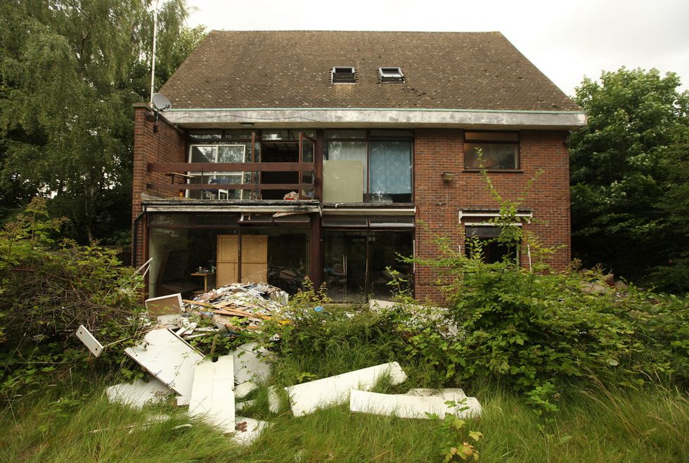A general view of the rear of the \u00a33million property "Longdrive" on The Bishops Avenue which has been taken over by squatters on July 15, 2009