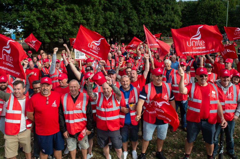 A generic picture of Unite members on strike