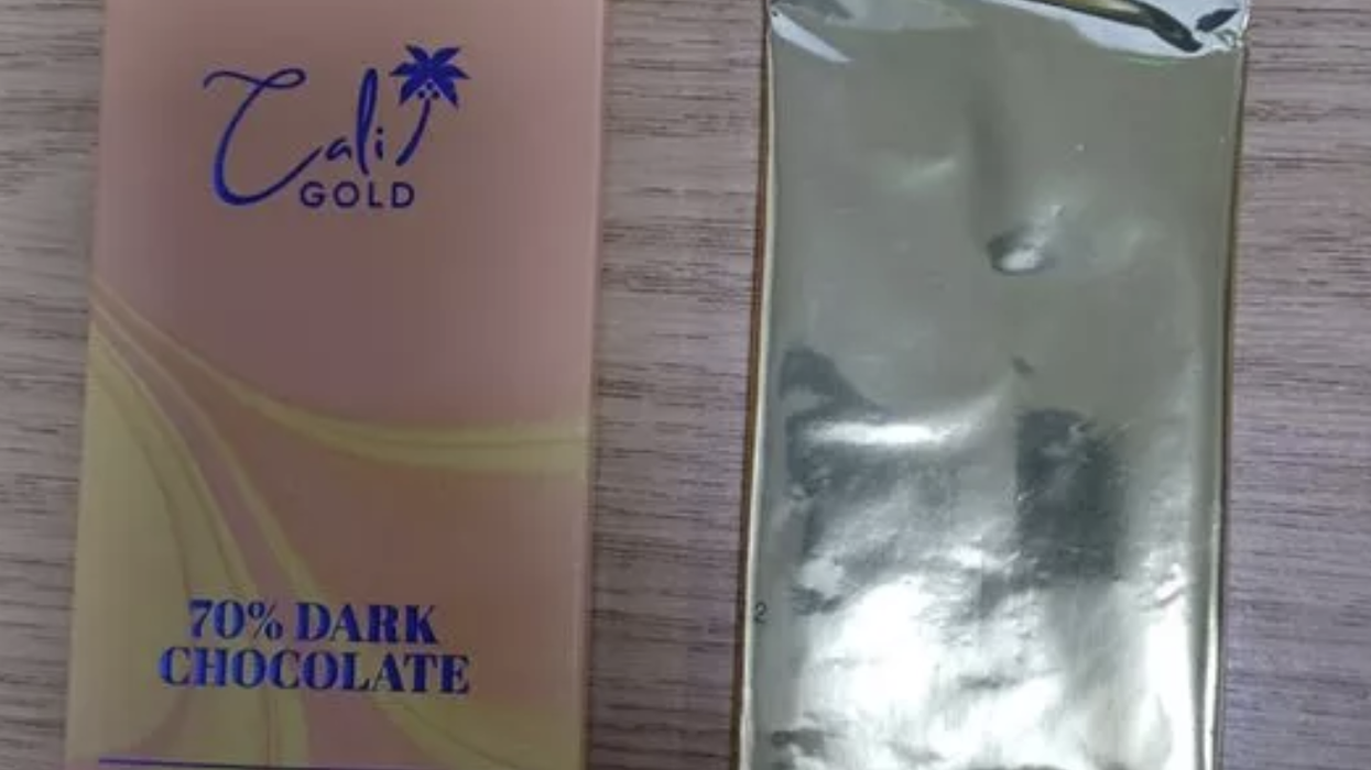 A gold wrapped chocolate bar