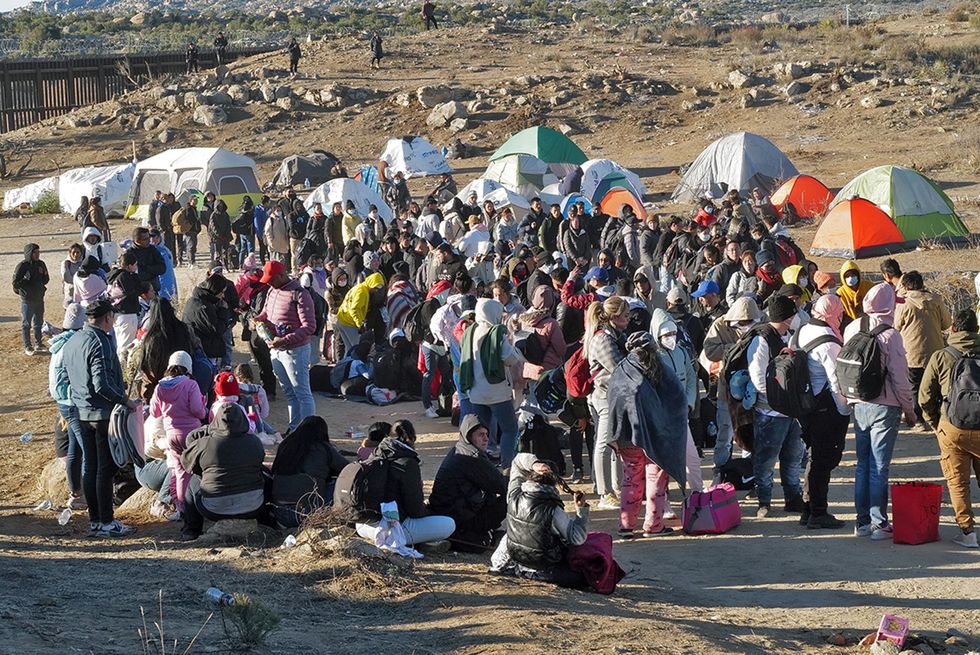 A group of migrants