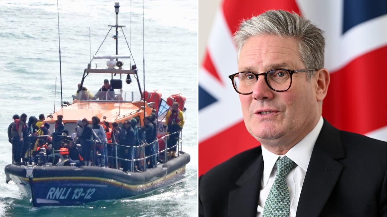 A group of people thought to be migrants are brought in to Dover, Kent and Keir Starmer