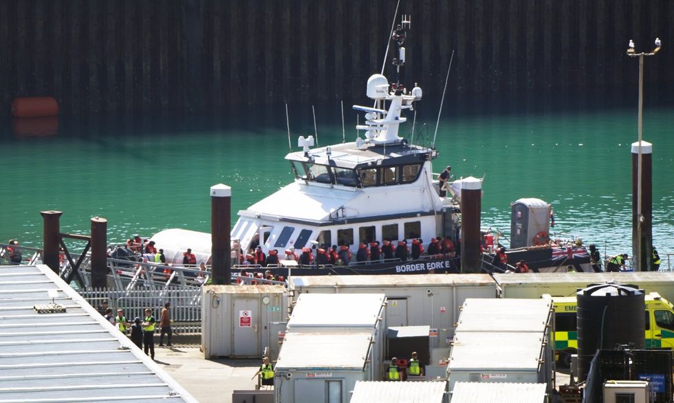 A group of people thought to be migrants on a Border Security Command vessel