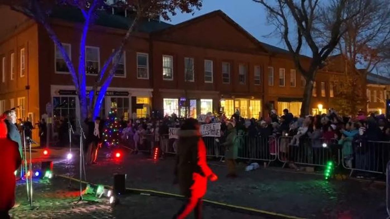 Joe Biden heckled at Christmas lights switch on as protesters sabotage event