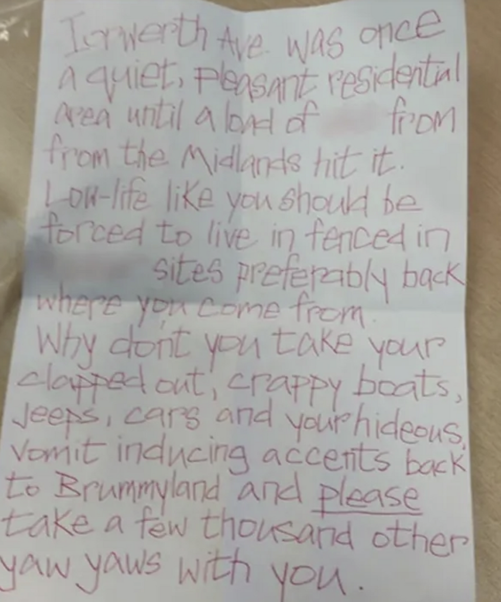 A hand written notes
