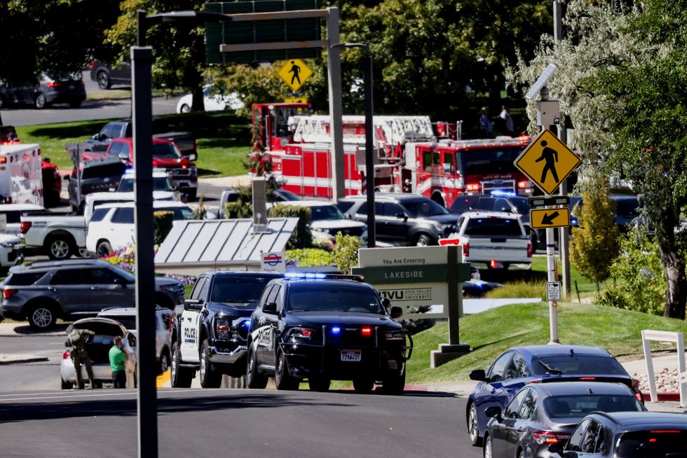 A heavy police presence in Utah following the shooting of Charlie Kirk