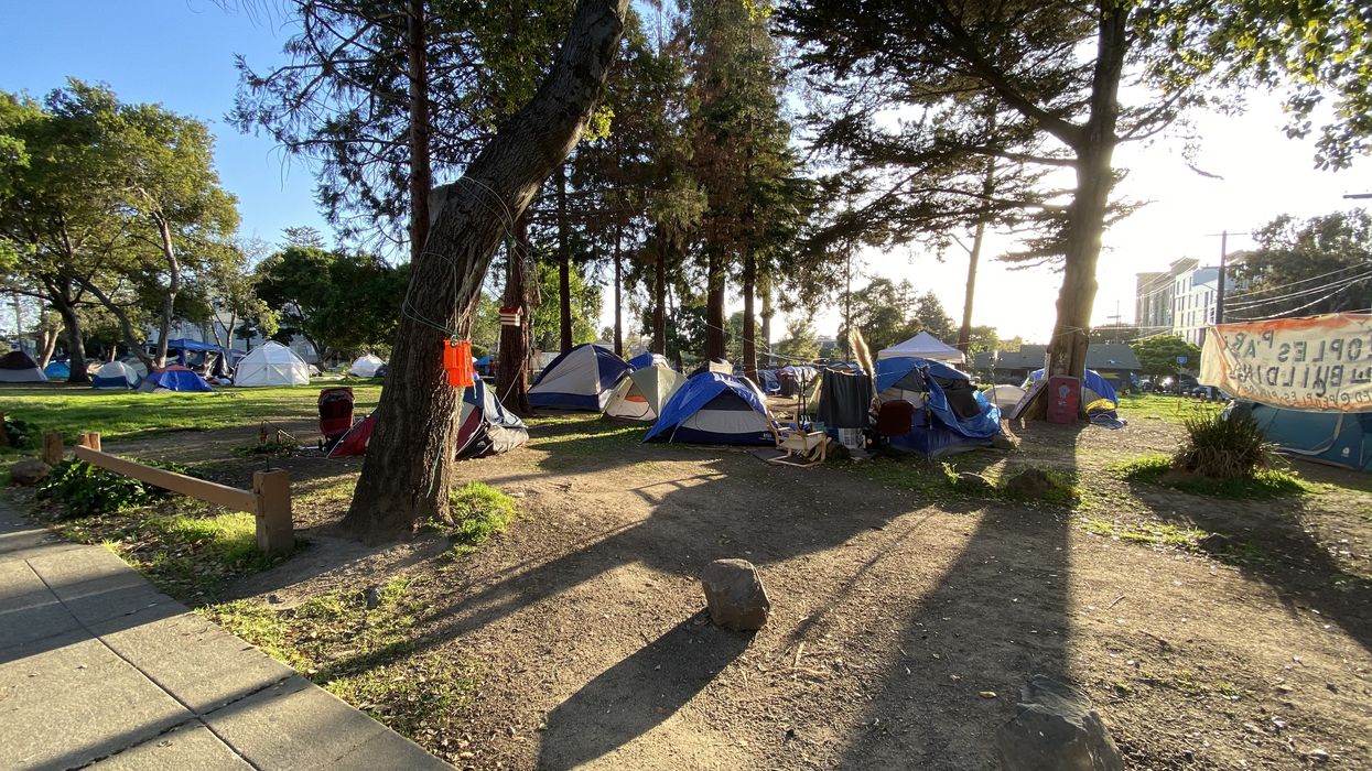 A homeless camp in Berkeley, CA