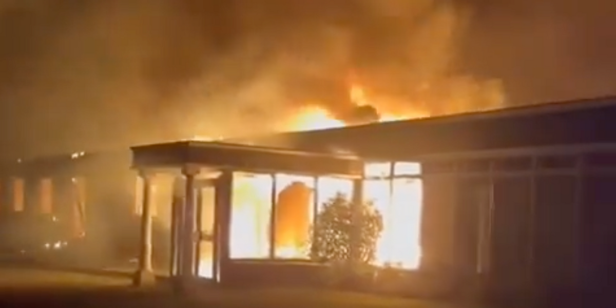 NextImg:Migrant hotel goes up in FLAMES as huge blaze rips through 19th Century building